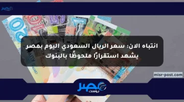 انتباه الآن: سعر الريال السعودي اليوم بمصر يشهد استقرارًا ملحوظًا بالبنوك